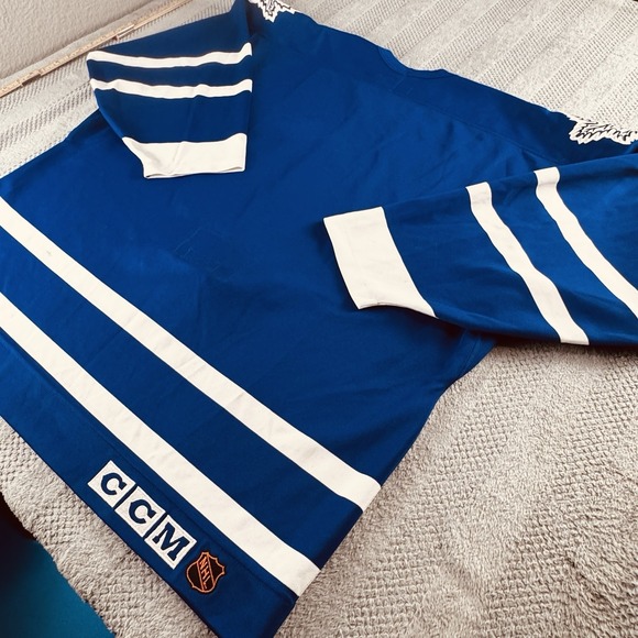 Vintage 90s CCM Center Ice Toronto Maple Leafs NHL Hockey Game Strap Jersey 54 - Picture 10 of 12